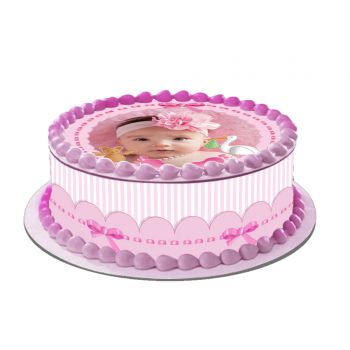 Kit deco gâteau personnalisé Baby Rose