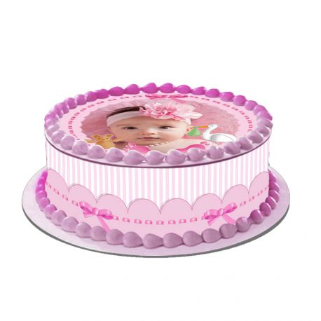 Kit deco gâteau personnalisé Baby Rose