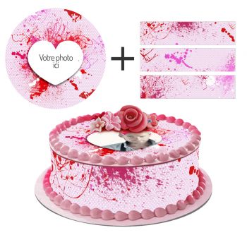 Kit deco gâteau personnalisé Amour