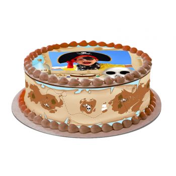 Kit deco gâteau personnalisé Carte Pirate