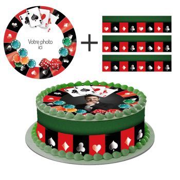 Kit deco gâteau personnalisé Poker