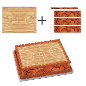 Kit deco de gâteau Terrain de Basket A4