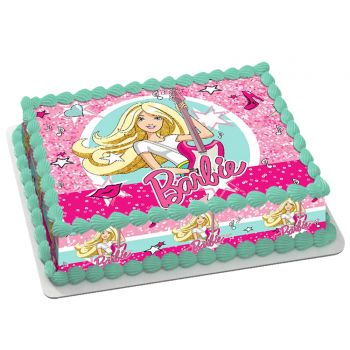 Kit deco de gâteau Barbie Pop Star A4 