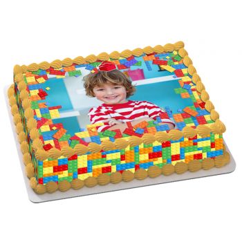 Kit deco gâteau personnalisé Block Party