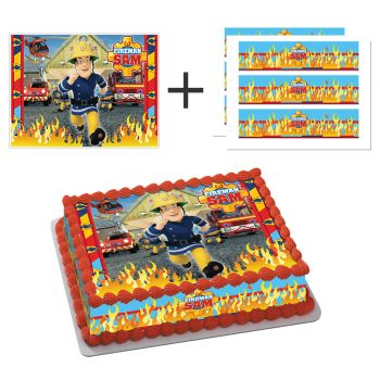 Kit deco de gâteau Sam le pompiers A4 