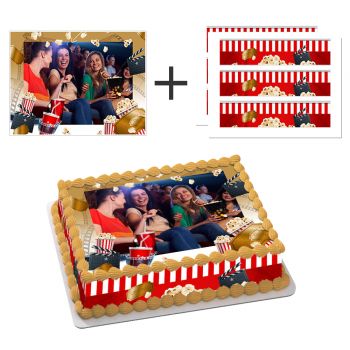 Kit deco gâteau personnalisé Cinéma Pop corn