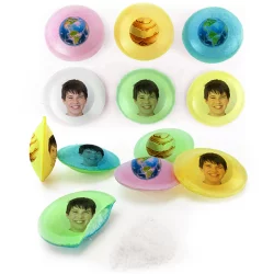 Bonbons personnalisés soucoupes acides décor Planète.