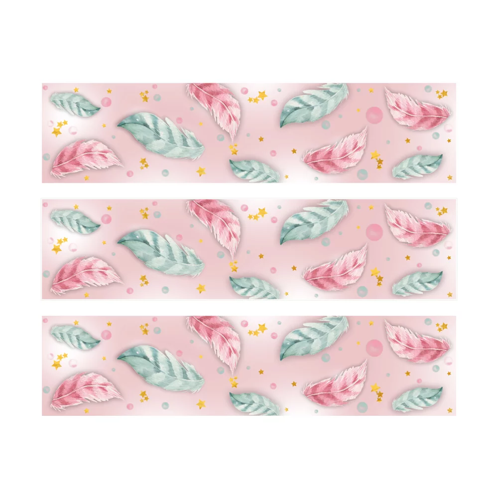 3 Bandes de gâteaux sucre décor Plumes