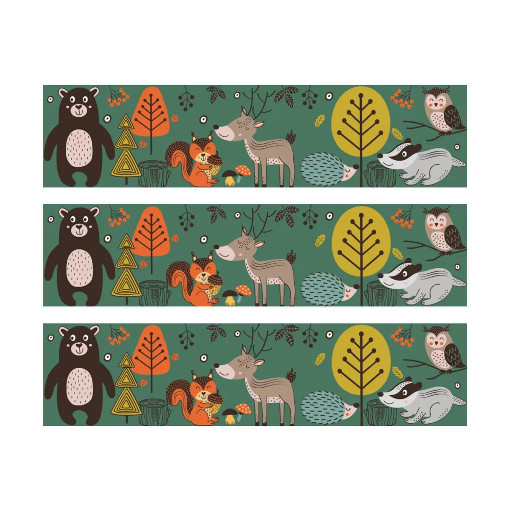 3 Bandes de gâteaux sucre décor Animaux de la forêt