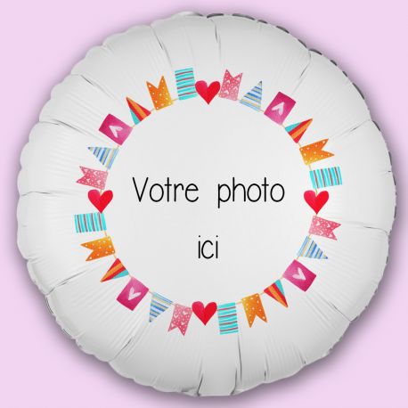 Ballon personnalisé décor Fanions d'amour