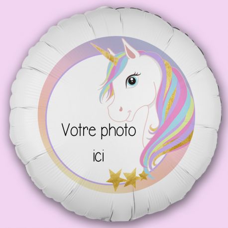 Ballon personnalisé décor Licorne