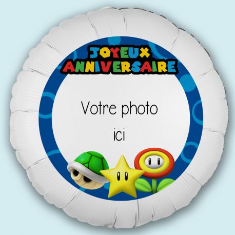 Ballon personnalisé décor Mario Bross Ø43cm