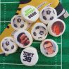 48 Guimize ronds personnalisés texte décor Ballon foot