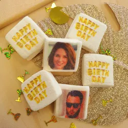 Guimauves personnalisées photo décor Happy birthday or
