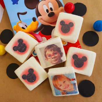 48 Guimize carrés personnalisés photo Mickey rouge