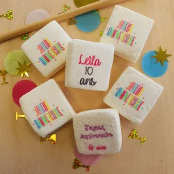Guimauves personnalisées texte décor Anniversaire color
