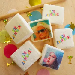 Guimauves personnalisées photo décor Bon anniversaire