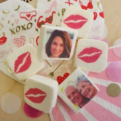 Guimauves personnalisées photo décor bisous