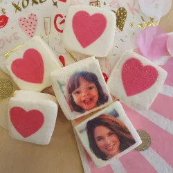 Guimauves personnalisées photo décor coeur