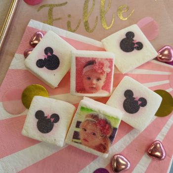 48 Guimize carrés personnalisés photo décor Minnie Baby
