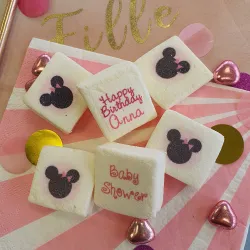 Guimauves personnalisées texte décor Minnie Baby