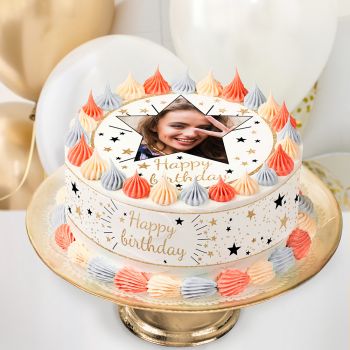 Kit deco gâteau personnalisé Happy birthday or