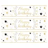 3 Bandes de gâteaux sucre décor Happy Birthday or