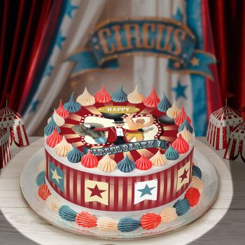 Kit deco de gâteau cirque vintage