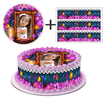Kit deco gâteau personnalisé Enchantée