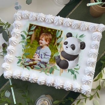 Décor feuille de sucre pour gâteau personnalisé Panda