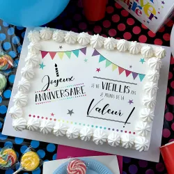 Kit deco de gâteau Je ne vieillis pas A4 