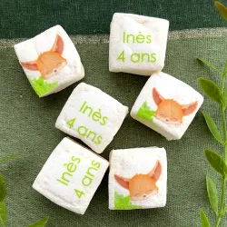 Guimauves personnalisées texte décor renard