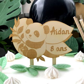 Cake topper Panda personnalisé gravure