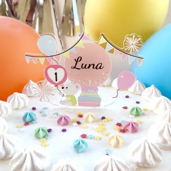 Cake topper personnalisé anniversaire 1 an