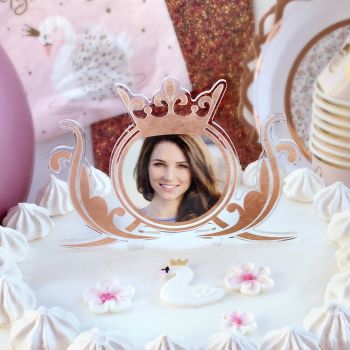 Cake topper personnalisé princesse gold rose