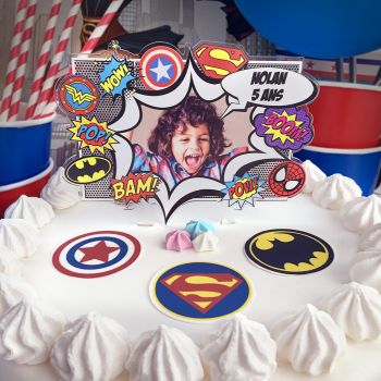 Cake topper personnalisé super heros