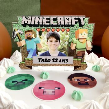 Cake topper personnalisé Minecraft