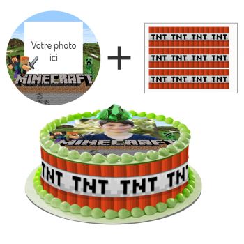 Kit deco gâteau personnalisé Minecraft
