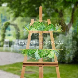 Véritable plaque bienvenue personnalisée bienvenue décor nature