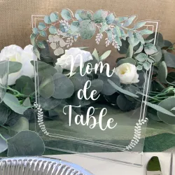 Centre de table personnalisé décor feuillage