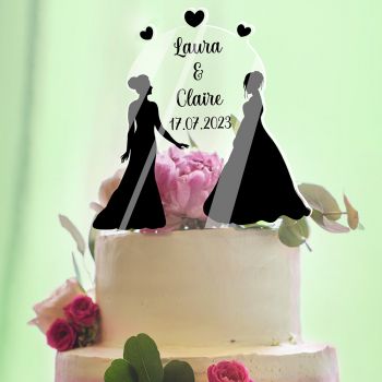 Cake topper mariage personnalisé mariés 2 femmes