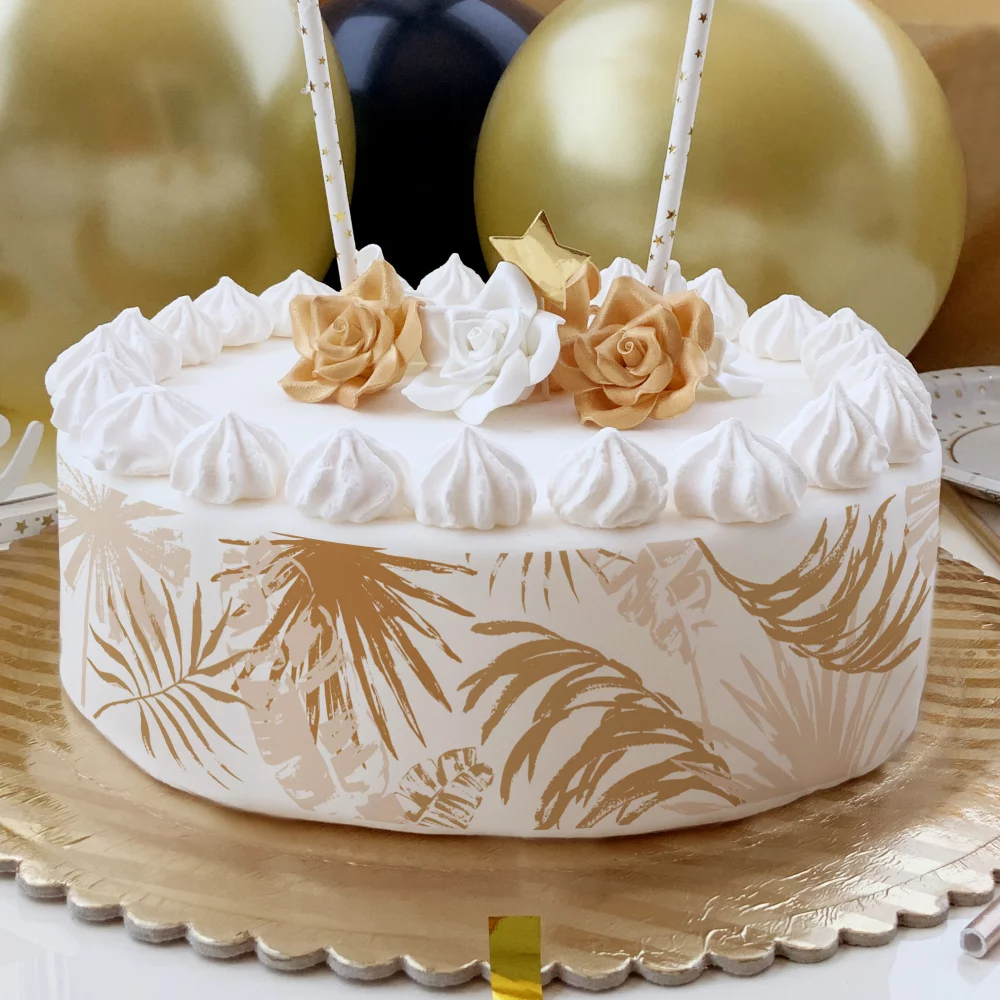 3 Bandes de gâteaux sucre décor tropical chic