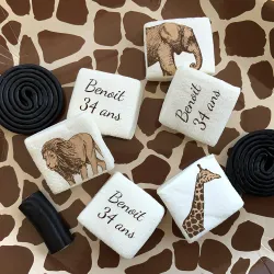 Guimauves personnalisées texte décor Savane