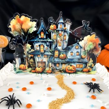 Cake topper Halloween manoir Grand format  