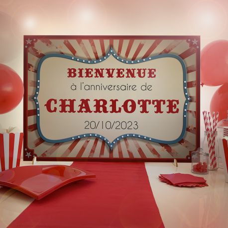 Plaque de bienvenue anniversaire personnalisée Cirque