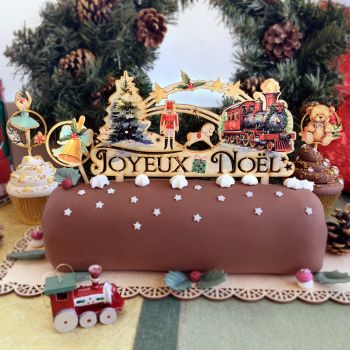 Cake topper pour buche Noël Grand format  