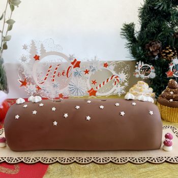 Cake topper Noël Flocon rouge