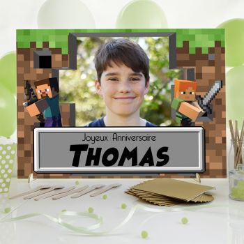 Plaque bienvenue personnalisée Minecraft photo