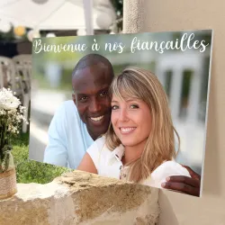 Plaque bienvenue personnalisée photo + texte