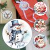 Etiquettes autocollantes décor Noël tradition 6cm